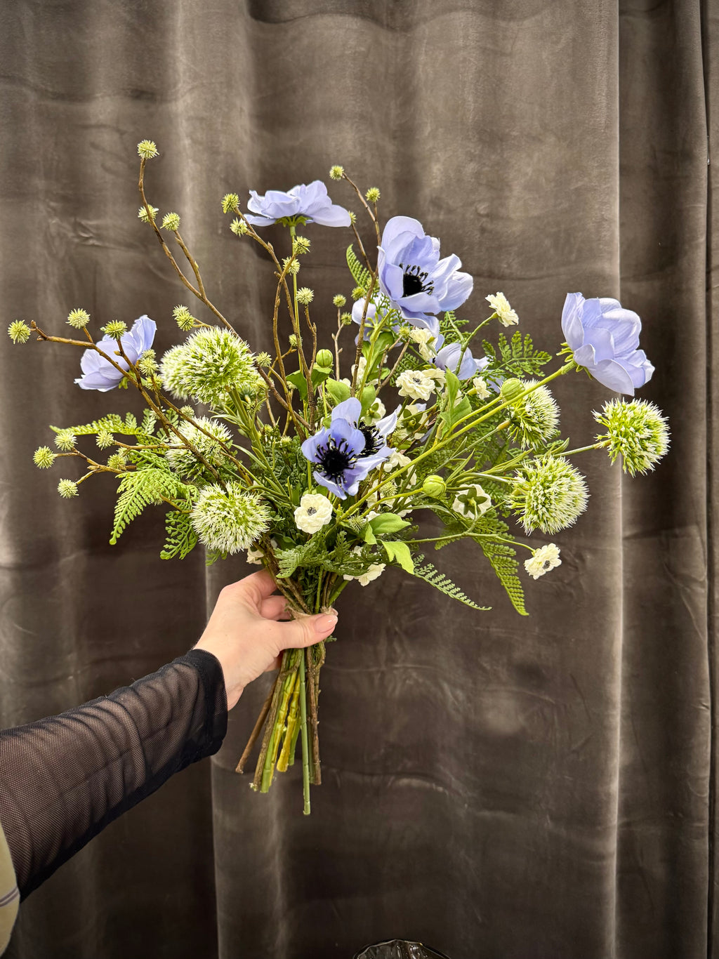 Blå anemone buket UNIKA