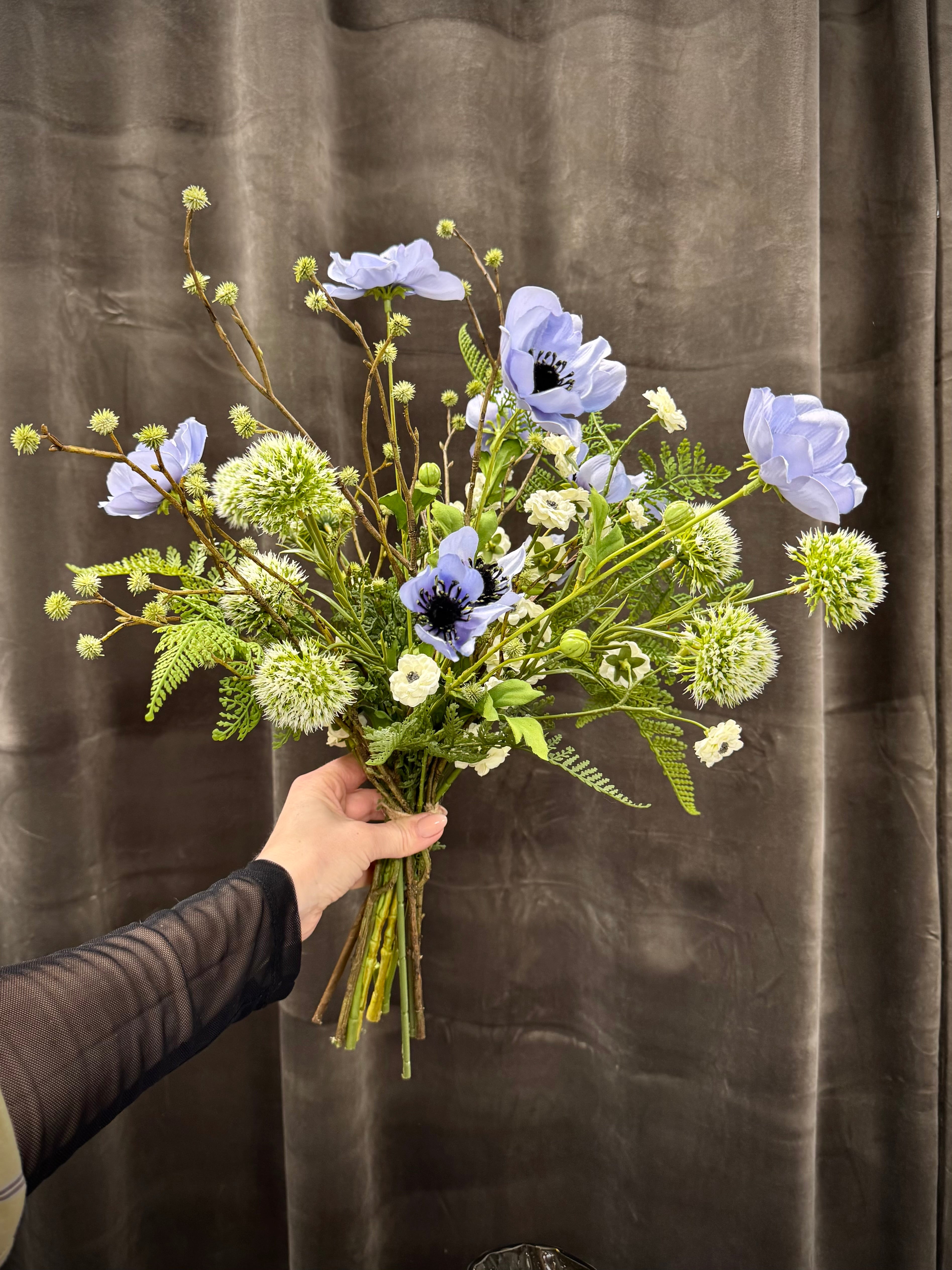 Blå anemone buket UNIKA