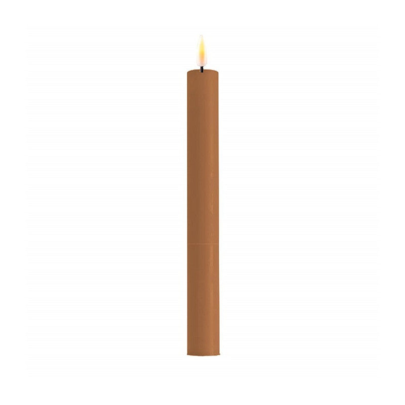 Kronelys 24 cm karamel/brun